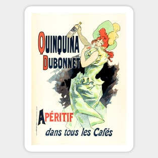 QUINQUINA DUBONNET Liqueur Aperitif Lithograph Advertisement Jules Cheret Sticker